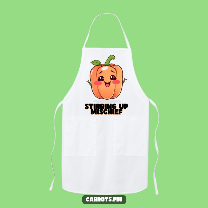 Funny Bell Pepper Apron: Silly Face Chef Veggie Wear, Humorous Kitchen Gift