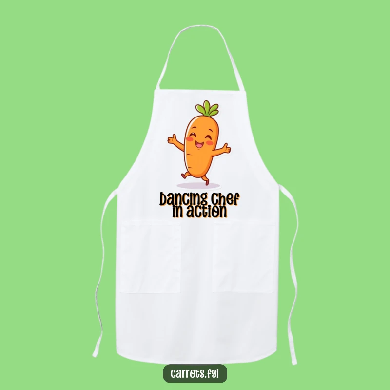 Funny Carrot Dance Apron: Cheerful Chef's Accessory, Hilarious Cooking Gift