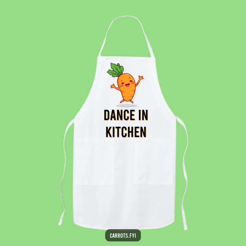 Funny Carrot Dance Apron - Cheerful Veggie Kitchen Wear, Hilarious Chef Gift