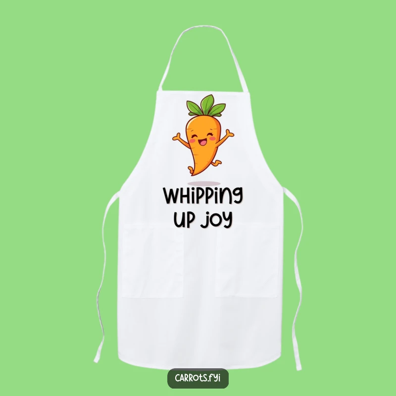 Funny Carrot Stick Leap Apron: Joyful Veggie for Lively Kitchen Fun