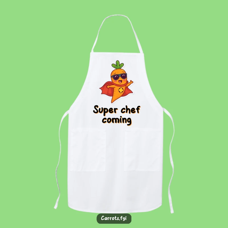 Funny Flying Carrot Chef Apron - Hilarious Superhero Kitchen Hero Gear