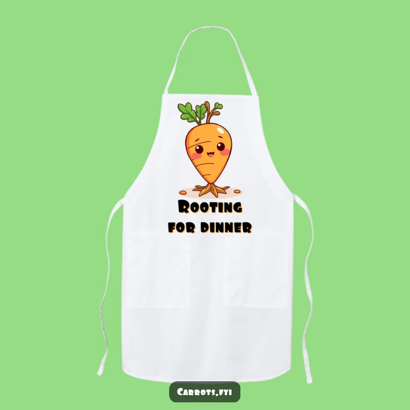 Funny Playful Carrot Chef Apron - Sprouting Veggie Kitchen Wear