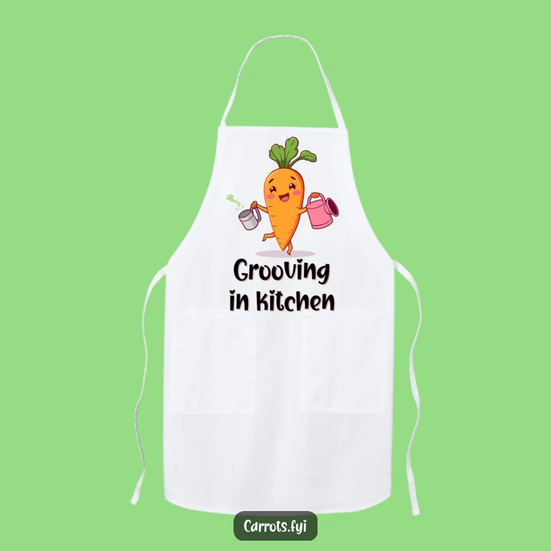 Funny Cheerful Carrot Dancing Apron - Kitchen Happy Veggie Chef Gift