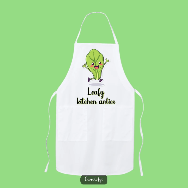 Funny Spinach Leaf Stunt Apron: Cook Up Some Laughs in the Kitchen with Veggie Comedy