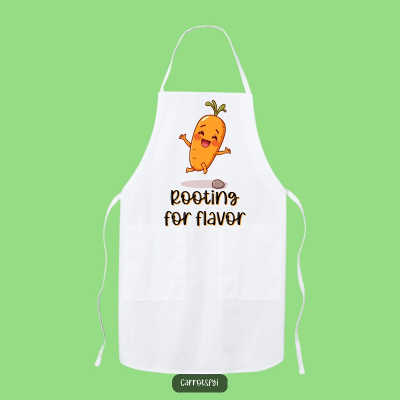 Funny Carrot Kicking Pebble Apron - Chef's Hilarious Root Vegetable Kitchen Wear
