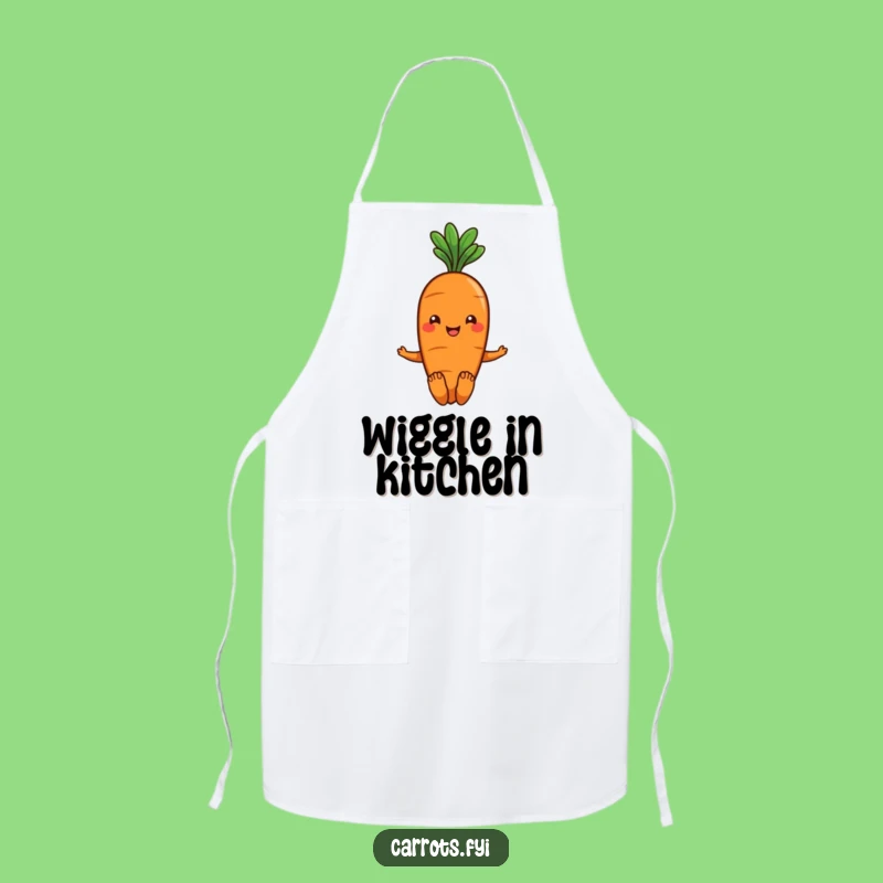 Funny Carrot Wiggle Apron - Smiling Veggie Kitchen Wear, Hilarious Chef Gift