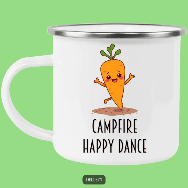 Funny Jigging Carrot Camping Mug: Joyful Veggie Art, Hilarious Outdoor Gift