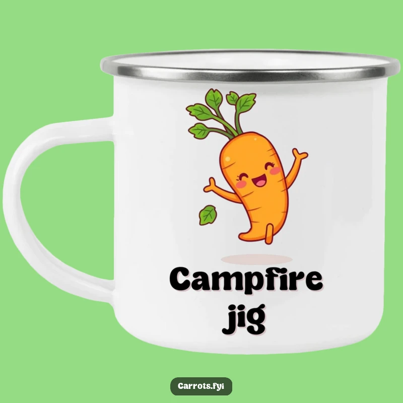 Funny Dancing Carrot Camp Mug - Hilarious Veggie Celebration Drinkware