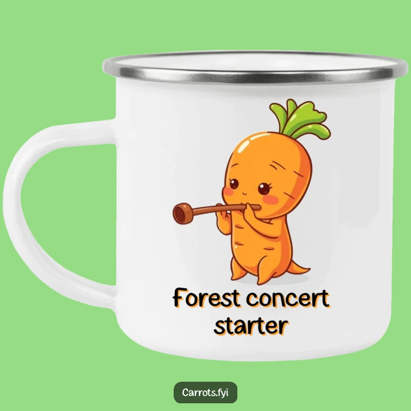 Funny Carrot Flute Camper Mug, Outdoor Veggie Music Cup, Adventurous Funny Gift