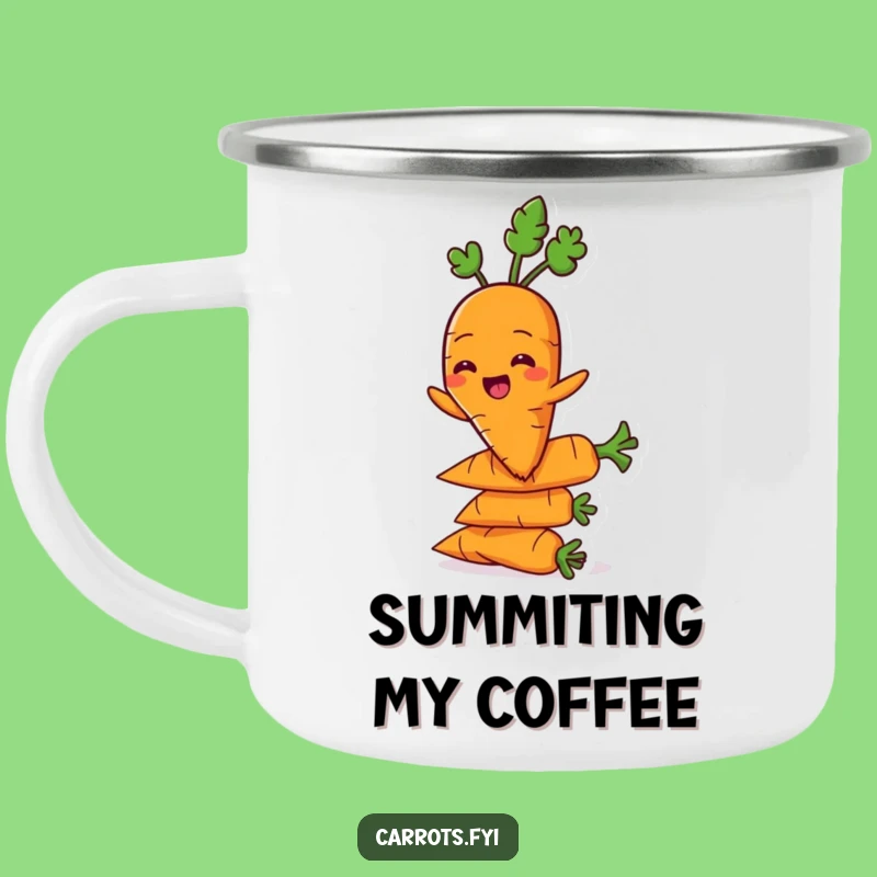 Funny Balancing Carrot Camping Mug, Outdoor Veggie Stack Cup, Unique Funny Gift