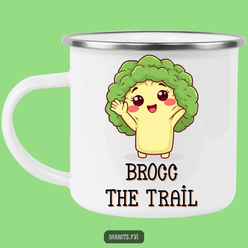 Funny Broccoli Wave Camping Mug: Cute Outdoor Cup, Hilarious Adventure Gift