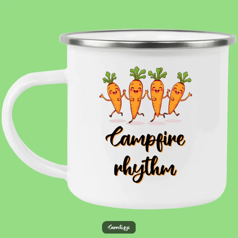 Funny Carrot Bunch Dance Camping Mug: Synchronized Veggie for Adventurous Sips