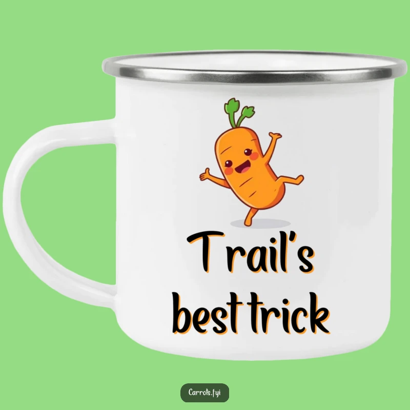 Funny Carrot Cartwheel Camping Mug: Energetic Veggie for Outdoor Fun