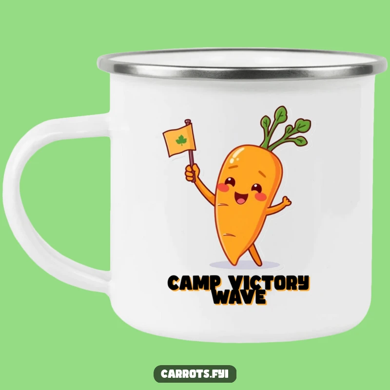Funny Carrot Flag Camping Mug: Adventure with Spirited Energy