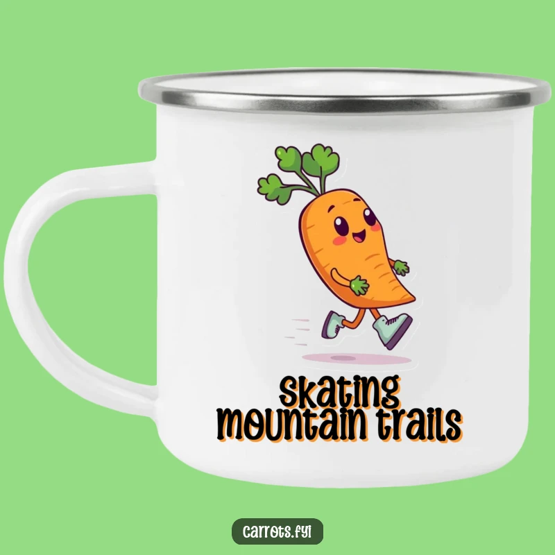 Funny Carrot Roller Skates Camping Mug - Outdoor Hilarious Speeding Veggie Drinkware