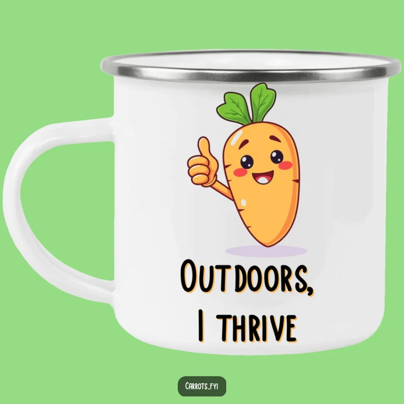 Funny Carrot Thumbs Up Camping Mug: Enjoy Your Adventure with This Hilarious Outdoor Companion!