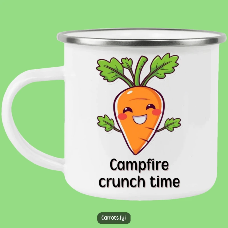 Funny Crunchy Carrot Smile Camper Mug, Outdoor Joy Cup, Adventurous Funny Gift