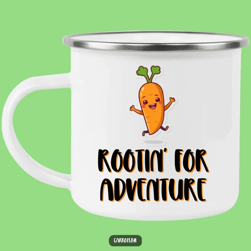 Funny Dancing Carrot Camping Mug: Enjoy Coffee Outdoors with This Hilarious Outdoor Mug