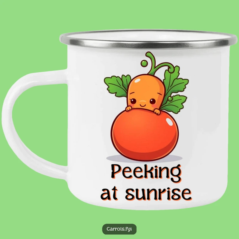 Funny Shy Carrot Camping Mug - Gentle Campfire Moments with this Hilarious Veggie Mug!