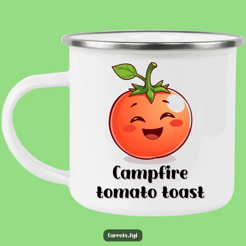 Funny Tomato Camp Mug: Durable Fruit Enamel Cup, Ideal Funny Gift