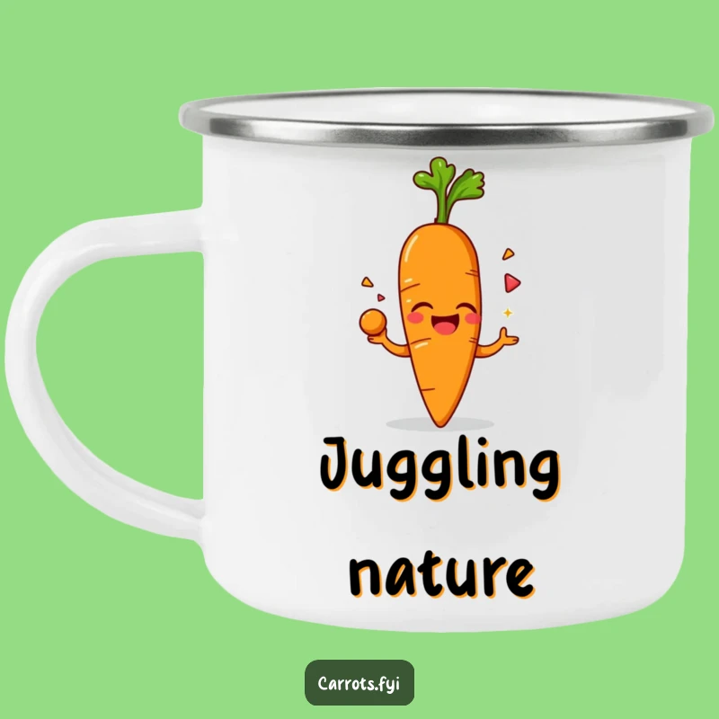 Funny Giggling Carrot Camp Mug: Hilarious Outdoor Drinkware for Cheerful Adventures
