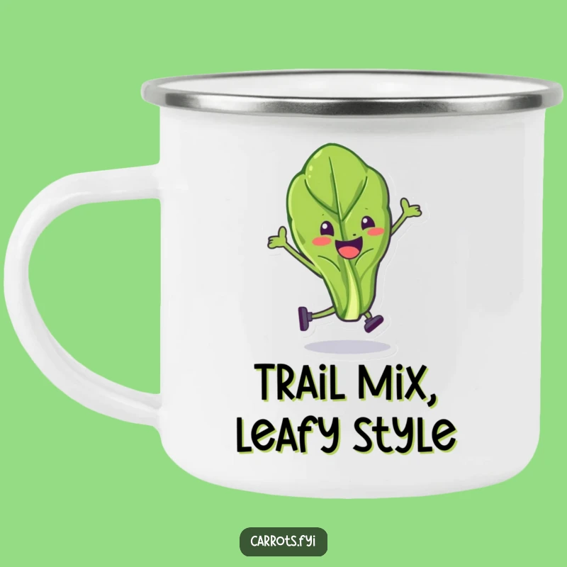 Funny Spinach Leaf Stunt Camping Mug: Outdoor Adventures Meet Hilarious Veggie Humor
