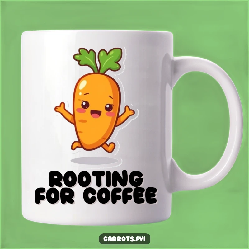 Funny Carrot Bounce Mug: Cheerful Veggie Character Gift for Coffee Lovers