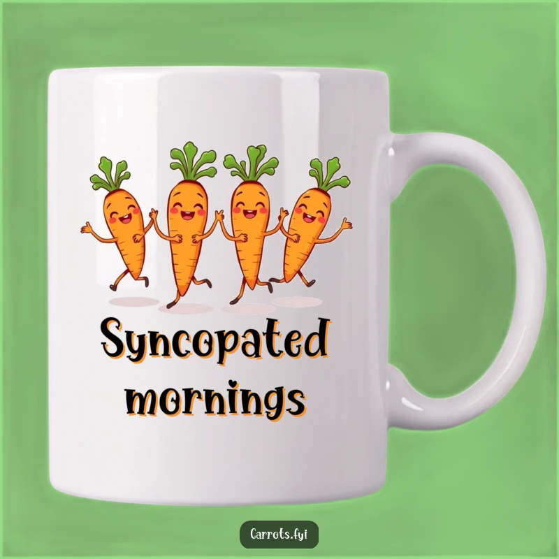 Funny Carrot Bunch Dance Mug: Synchronized Veggie Team Gift for Fun