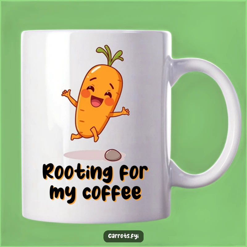 Funny Carrot Kicking Pebble Mug - Hilarious Root Vegetable Gift for Veggie Lovers
