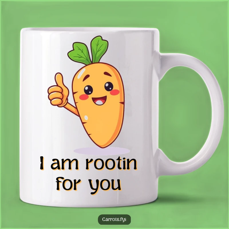 Funny Carrot Thumbs Up Mug: A Hilarious Gift for Veggie Lovers and Grinning Gardeners!