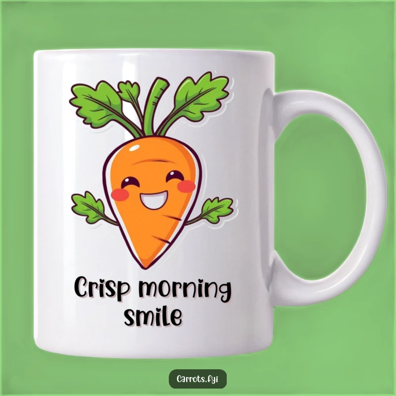 Funny Crunchy Carrot Smile Mug, Joyful Veggie Expression Cup, Perfect Happy Gift