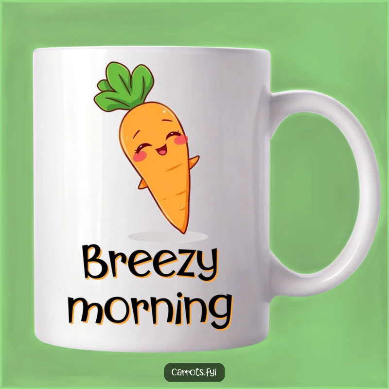 Funny Giggling Carrot Mug - Breezy Vegetable Humor Gift