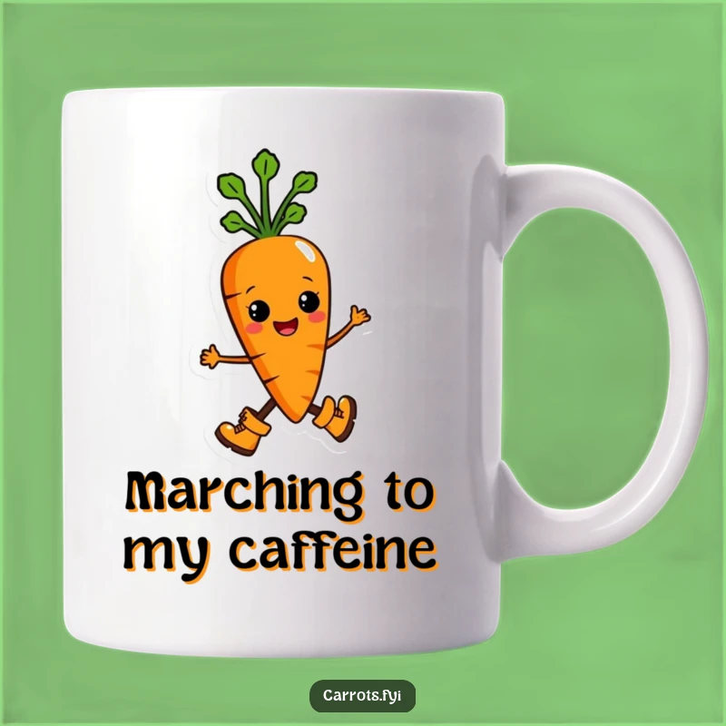 Funny Marching Carrot Mug: Hilarious Veggie Boots Tee for a Proud, Determined Gift