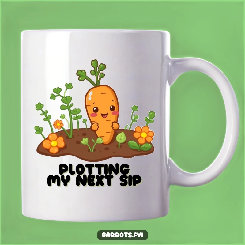 Funny Mischievous Carrot Mug - Peek-a-Boo Veggie Character Gift