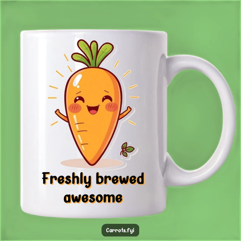 Funny Radiant Carrot Mug: Fresh & Smiling Veggie Makes a Hilarious Gift