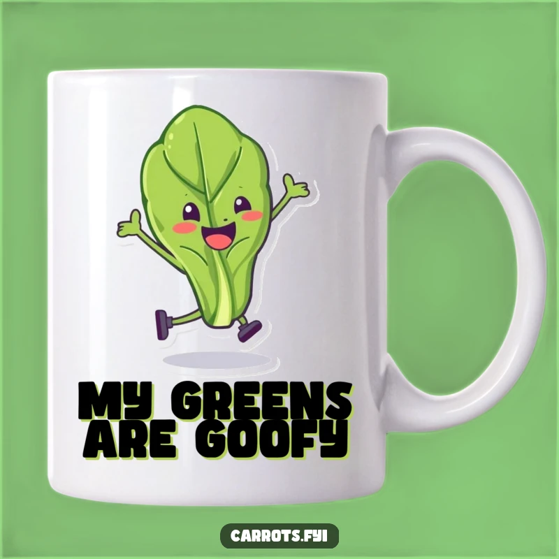 Funny Spinach Leaf Stunt Mug: Hilarious Veggie Hero for a Giggle-worthy Gift
