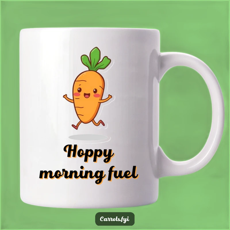 Funny Carrot Hop Mug - Playful Veggie with Small Legs, Perfect Funny Gift