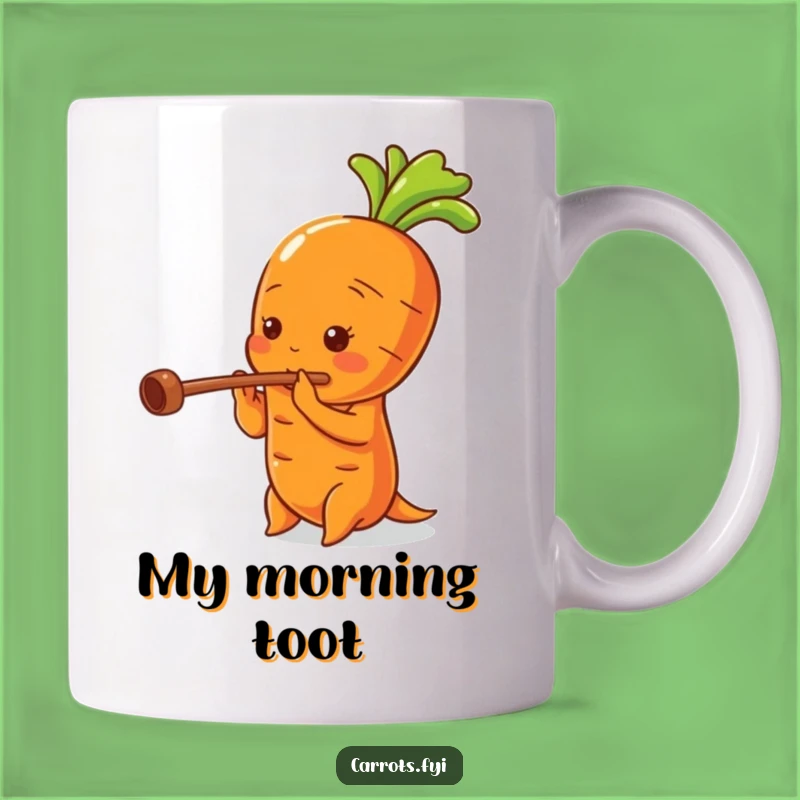 Funny Carrot Musician Mug, Whimsical Vegetable Playing Flute, Perfect Comedic Gift