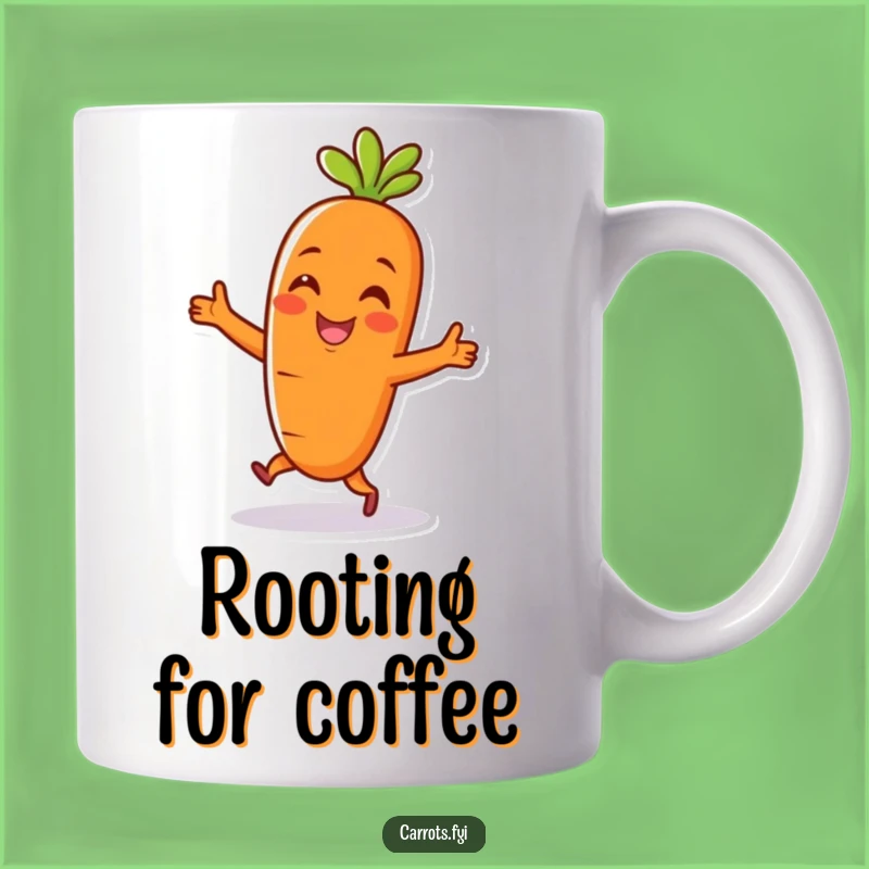 Funny Carrot Dance Mug: Cheerful Veggie Character Gift for a Joyful Person