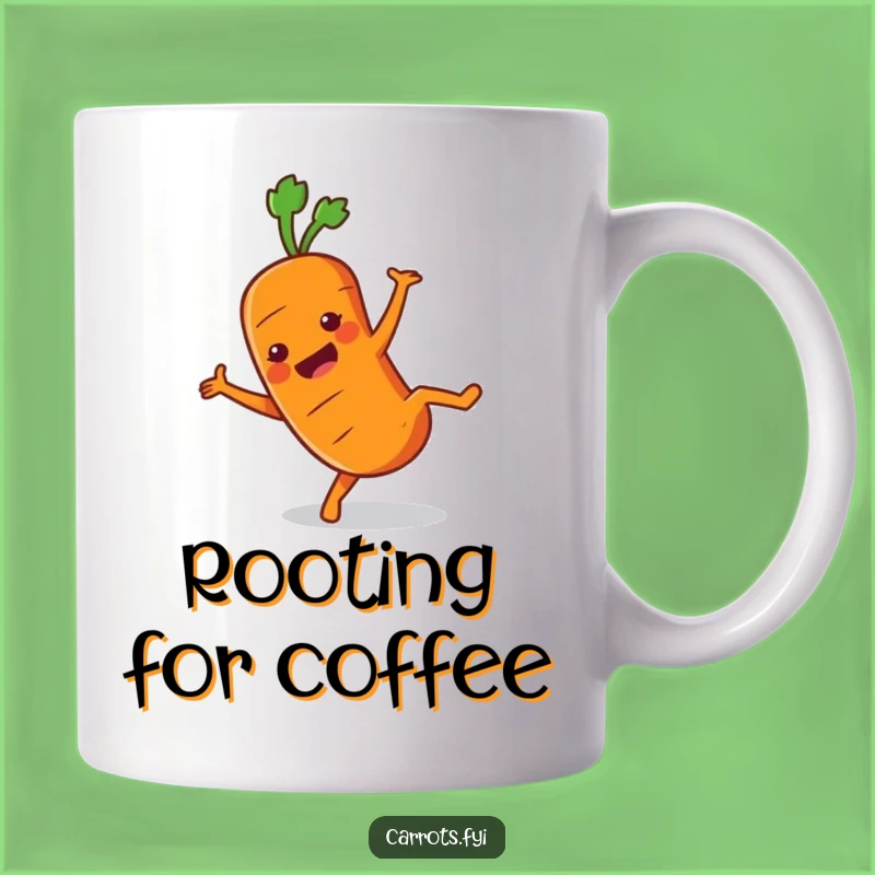 Funny Carrot Cartwheel Mug: Energetic Veggie Character Gift for Fun