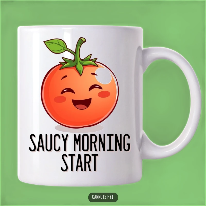 Funny Tomato Grin Mug: Cheerful Fruit Character Gift for Coffee Lovers