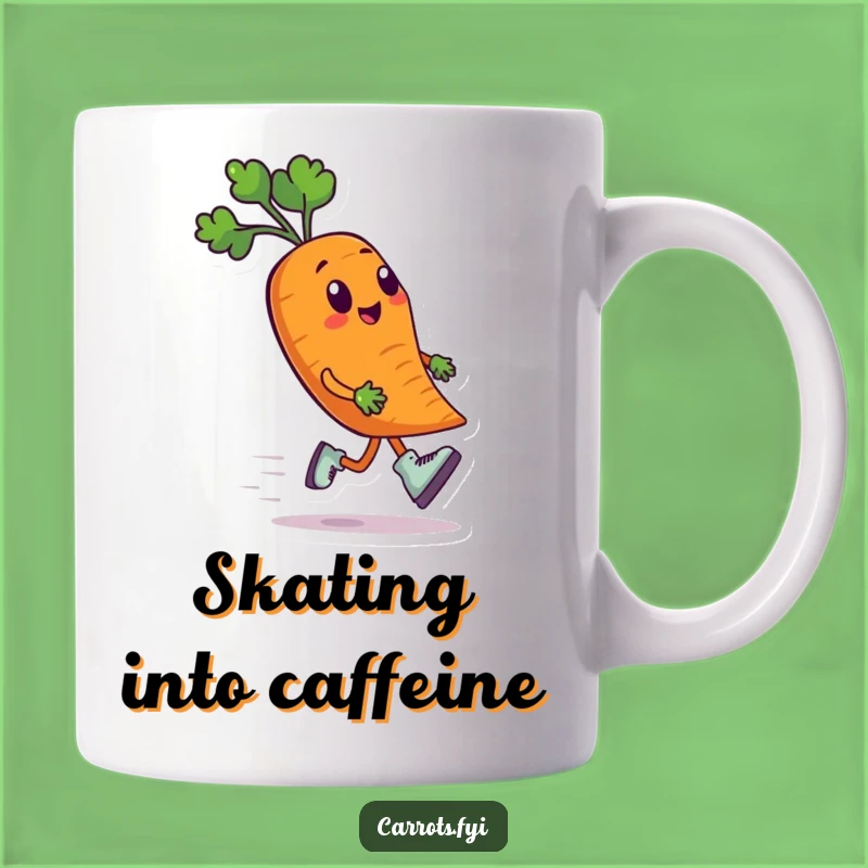 Funny Carrot Roller Skates Mug - Hilarious Speeding Veggie Gift for Fun Times