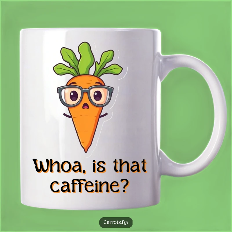Funny Surprised Carrot with Spectacles Mug - A Hilarious Gift for Bookworms and Veggie Lovers