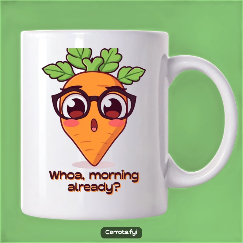 Funny Surprised Carrot Mug - Wide-Eyed Veggie Character Gift for Shocked Moments