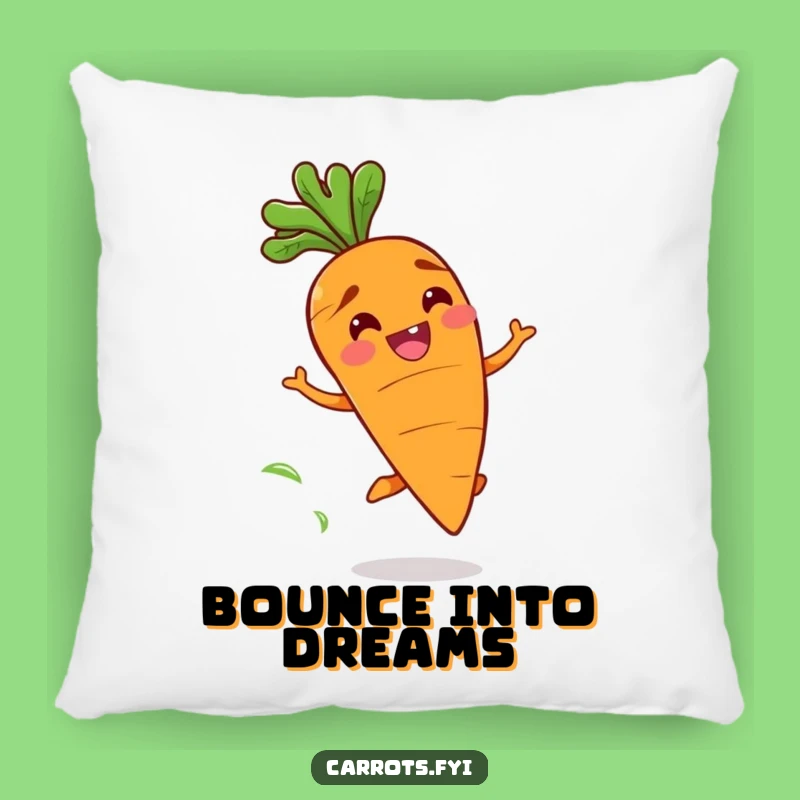Funny Bouncing Carrot Pillow - Snuggle with Smiles in this Hilarious Veggie Cushion!