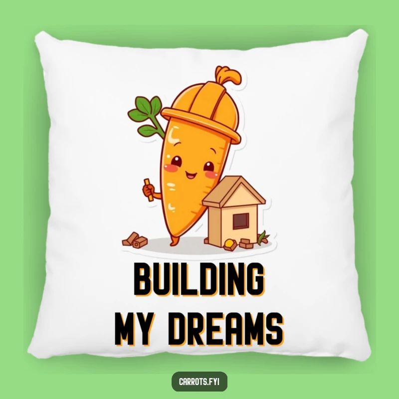 Funny Building Carrot Pillow - Cozy & Hilarious Construction Decor
