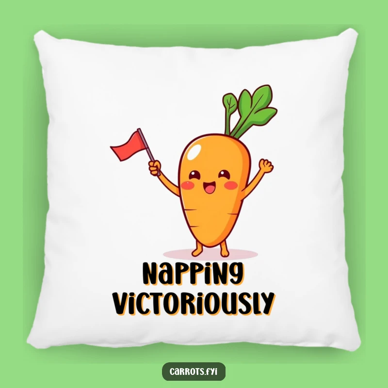 Funny Carrot Pillow: Cozy Waving Flag Cushion, Perfect Funny Gift!