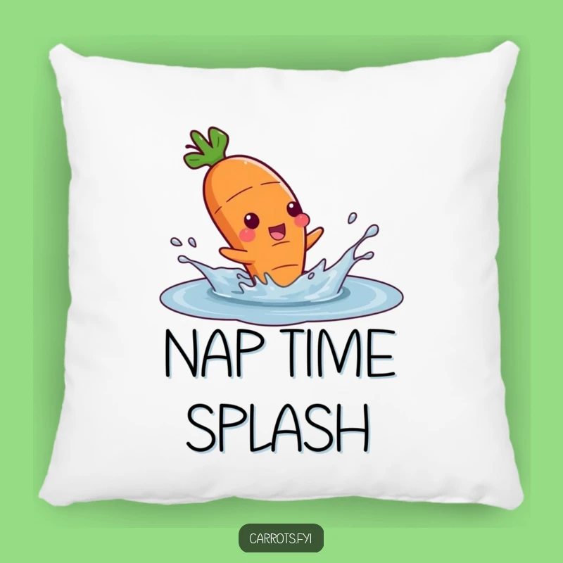 Funny Carrot Puddle Pal Pillow, Cozy Splash Cushion, Comfy Funny Gift Decor