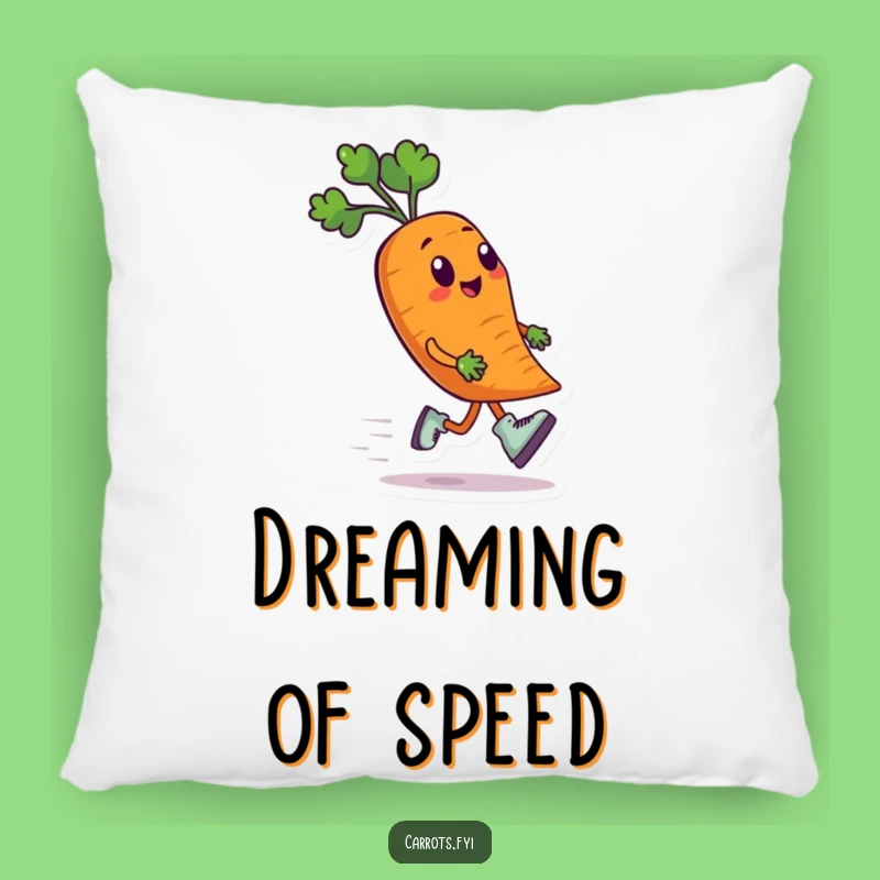 Funny Carrot Roller Skates Pillow - Cozy & Hilarious Speeding Veggie Accent
