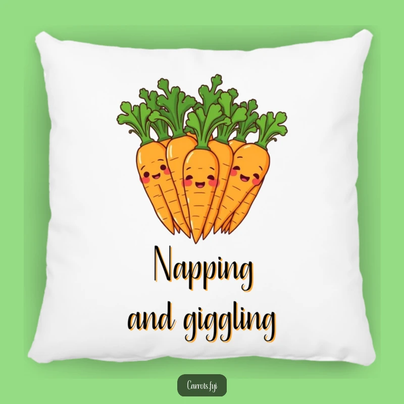 Funny Giggling Carrot Pillow: Cozy Comfort with Lively Veggie Friends!